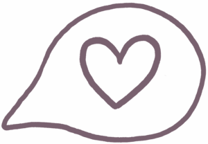 Bulle de communication positive et écoconçue avec un coeur