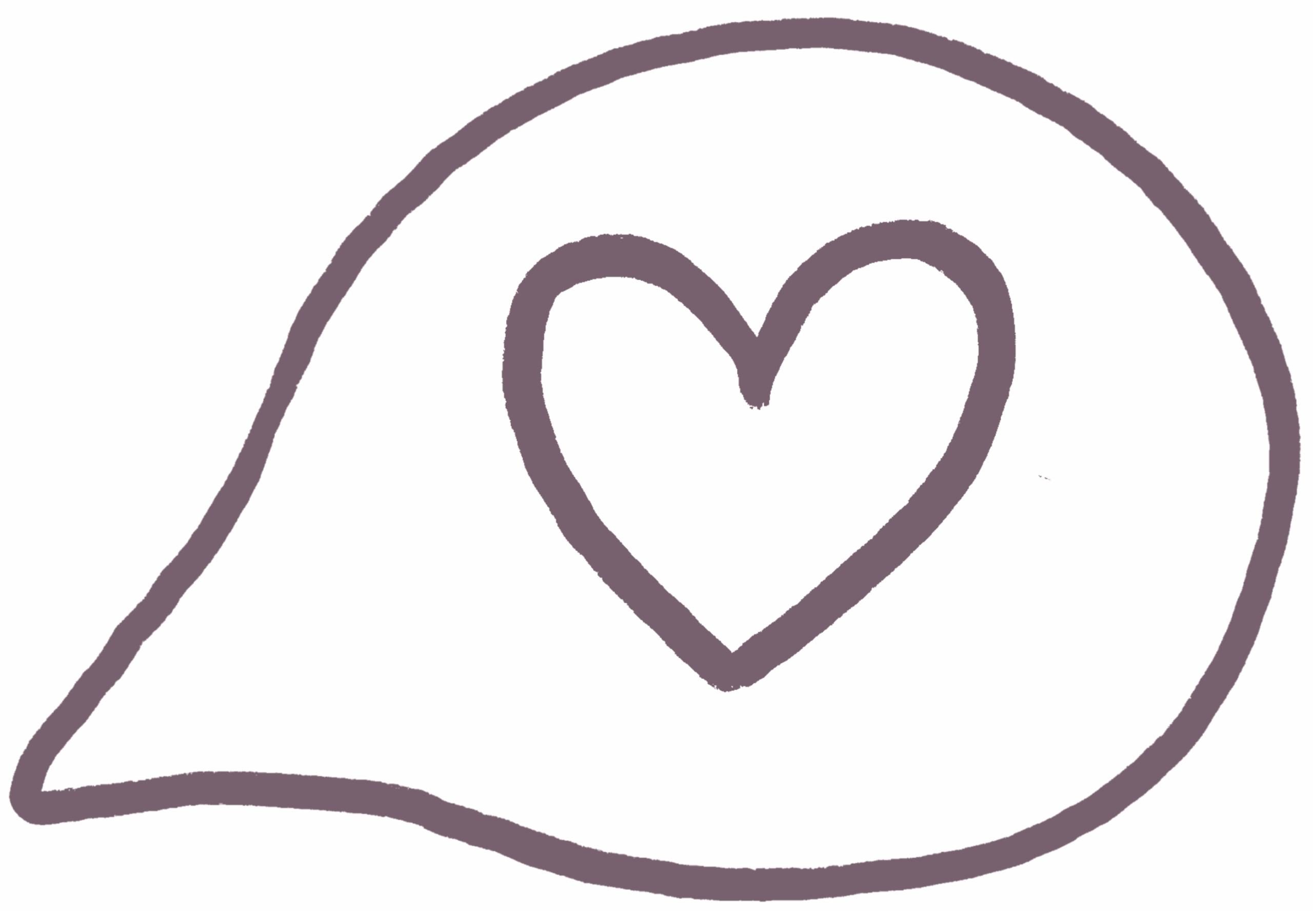 Bulle de communication positive et écoconçue avec un coeur